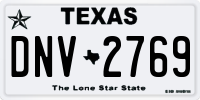 TX license plate DNV2769
