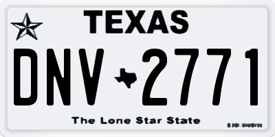 TX license plate DNV2771