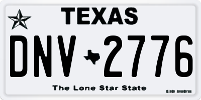 TX license plate DNV2776