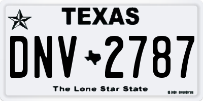 TX license plate DNV2787