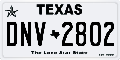 TX license plate DNV2802