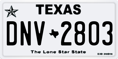 TX license plate DNV2803