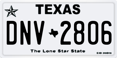 TX license plate DNV2806