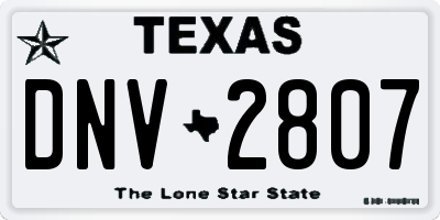 TX license plate DNV2807