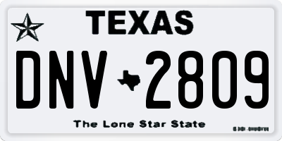 TX license plate DNV2809