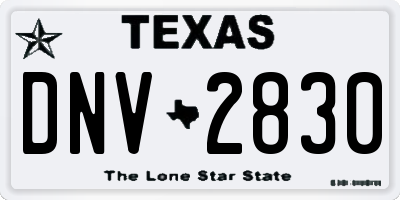 TX license plate DNV2830