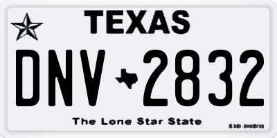 TX license plate DNV2832