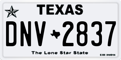 TX license plate DNV2837