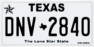 TX license plate DNV2840