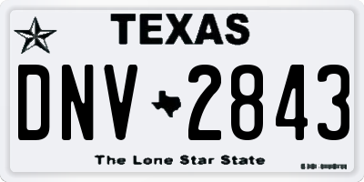 TX license plate DNV2843