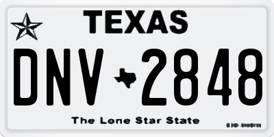TX license plate DNV2848