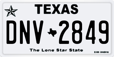 TX license plate DNV2849