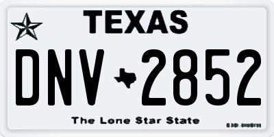 TX license plate DNV2852
