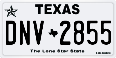 TX license plate DNV2855