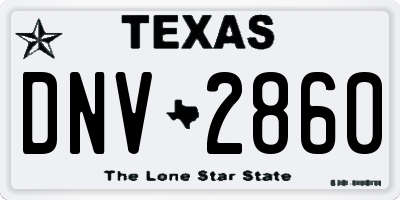 TX license plate DNV2860