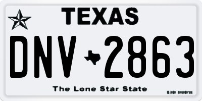 TX license plate DNV2863