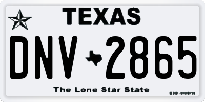 TX license plate DNV2865