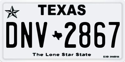 TX license plate DNV2867