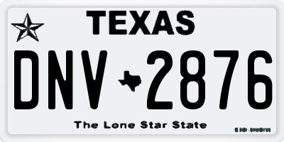 TX license plate DNV2876