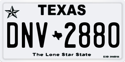 TX license plate DNV2880