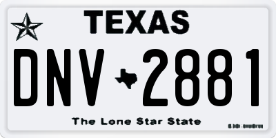 TX license plate DNV2881