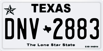 TX license plate DNV2883