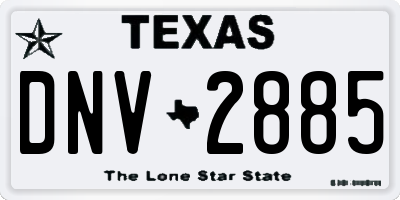 TX license plate DNV2885