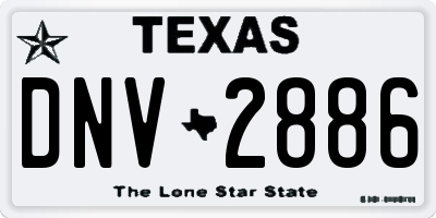 TX license plate DNV2886