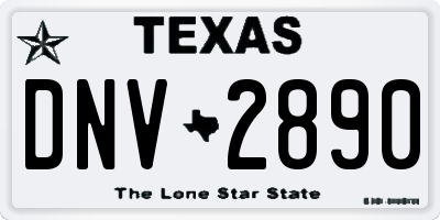 TX license plate DNV2890