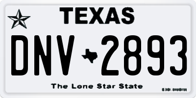 TX license plate DNV2893