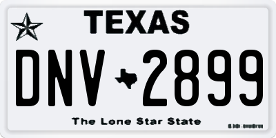 TX license plate DNV2899