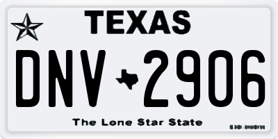 TX license plate DNV2906