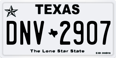 TX license plate DNV2907