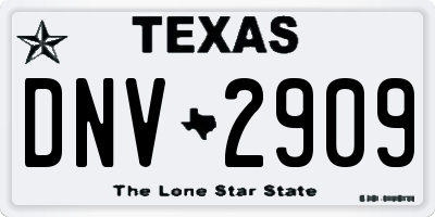 TX license plate DNV2909