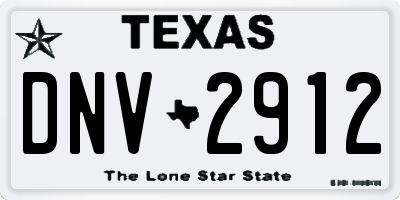 TX license plate DNV2912