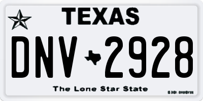 TX license plate DNV2928
