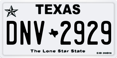 TX license plate DNV2929