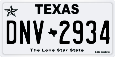 TX license plate DNV2934