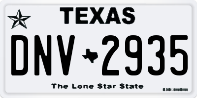 TX license plate DNV2935