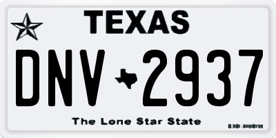 TX license plate DNV2937