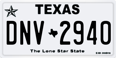 TX license plate DNV2940