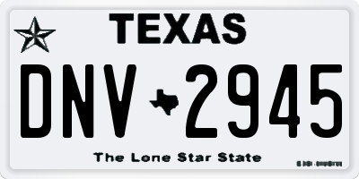 TX license plate DNV2945
