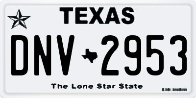 TX license plate DNV2953