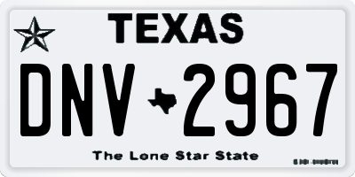 TX license plate DNV2967