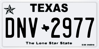 TX license plate DNV2977