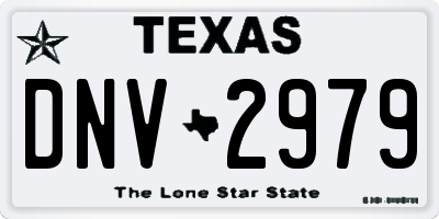 TX license plate DNV2979