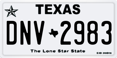 TX license plate DNV2983