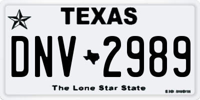 TX license plate DNV2989