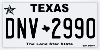 TX license plate DNV2990