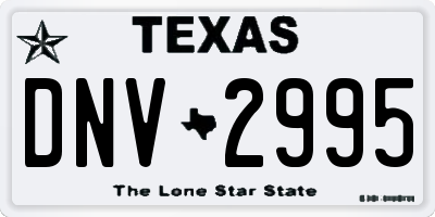 TX license plate DNV2995